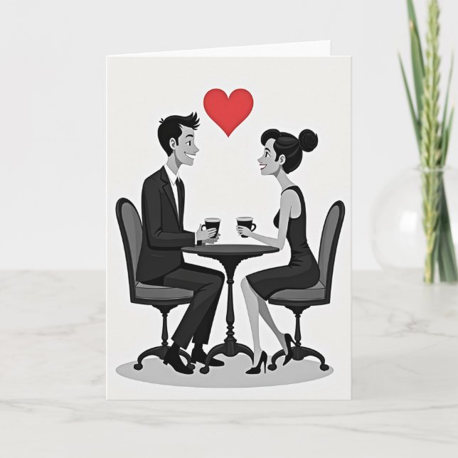 Cartão de Café de Amor Simples (Frente)