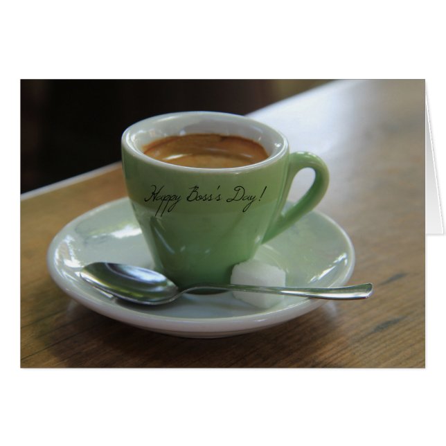 Cartão de café do dia do chefe (Frente Horizontal)