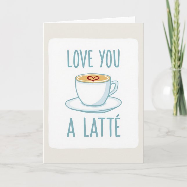 Cartão de Café Romântico Amor Você (Frente)
