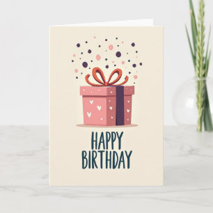 Cartão de Caixa de Aniversário Pastel