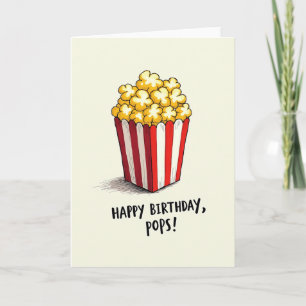 Cartão de Caixa de Pipoca de Aniversário