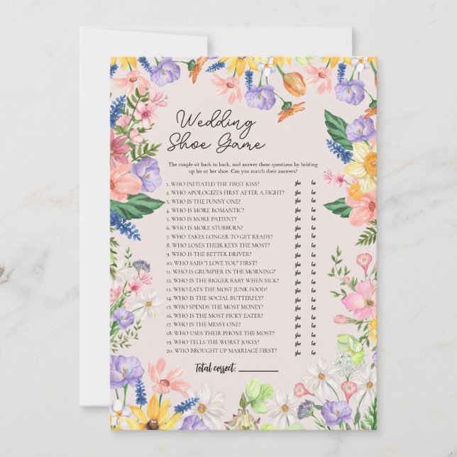 Cartão de Calçado de Casamento da primavera de Flo (Frente)