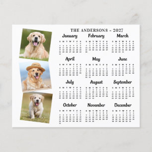 Cartão de Calendário de Foto de Animal de Estimaçã