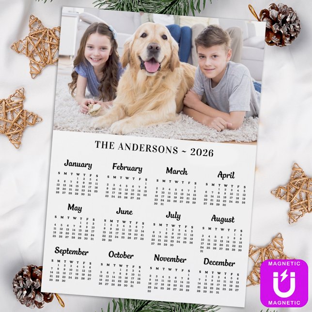 Cartão de Calendário Personalizado de Foto e Nome  (Criador carregado)