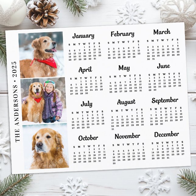 Cartão de Calendário Personalizado de Pet de Cacho (Criador carregado)