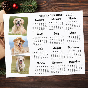 Cartão de Calendário Personalizado Pet Photo Dog 2