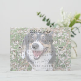 Cartão de Calendário Pet 2024 de Foto Cão Personal