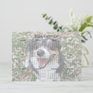 Cartão de Calendário Pet 2024 de Foto Cão Personal