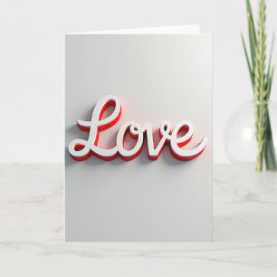 Cartão de Caligrafia de Amor Clássico