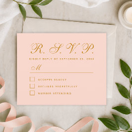 Cartão de Caligrafia Simples RSVP Orçamento Rosa B