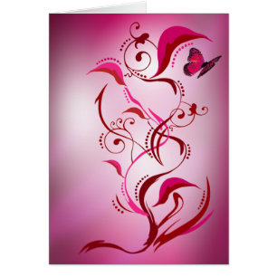 Cartão de Caliope (vermelho/rosa)