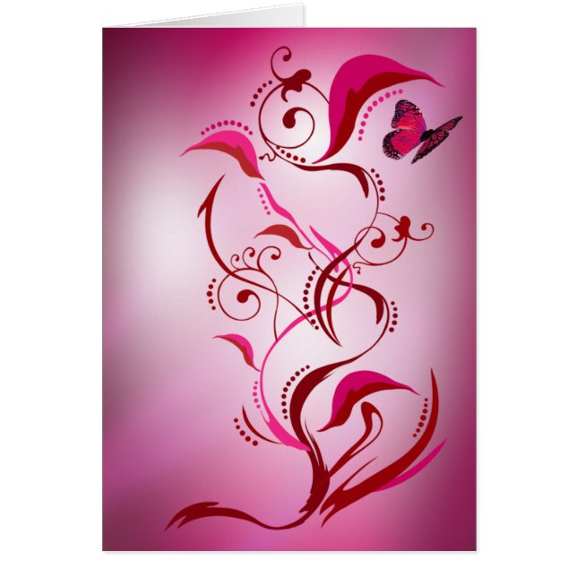 Cartão de Caliope (vermelho/rosa) (Frente)