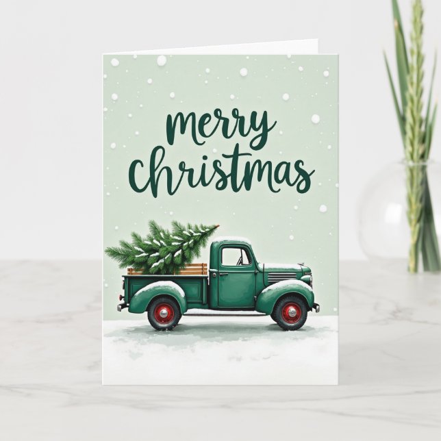 Cartão de Caminhão de Natal Feliz (Frente)