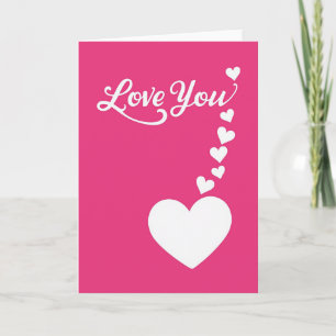 Cartão de Campo Magenta Love You Hearts