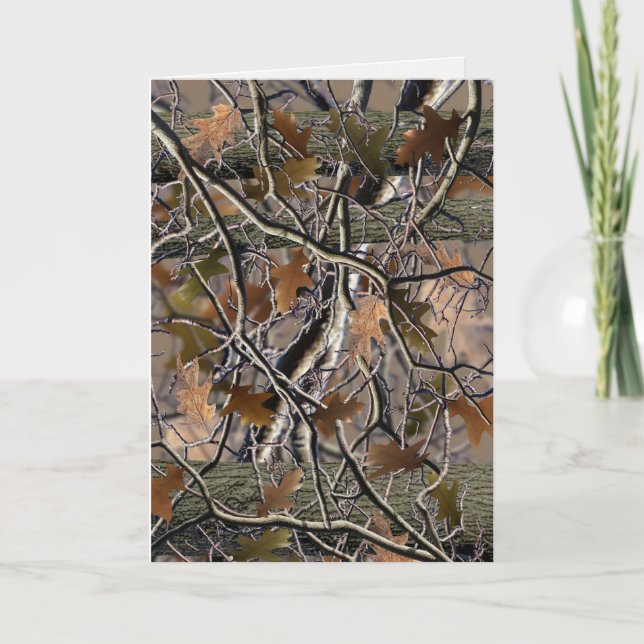 Cartão de Camuflagem, Aniversários, Eventos, Caça, (Frente)