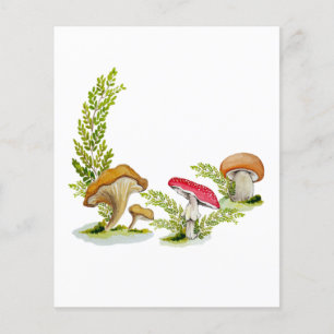 Cartão de caneca de café com forma de cogumelo