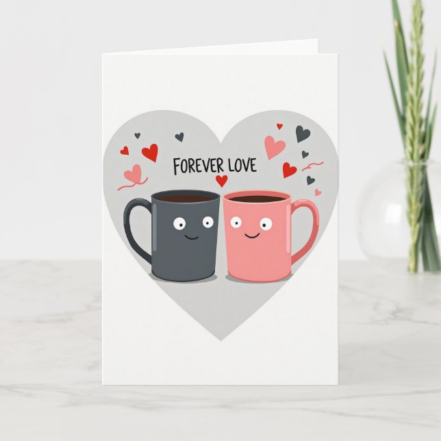 Cartão de Canecas de Amor Eterno (Frente)