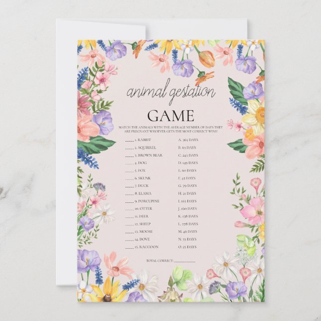 Cartão de Caneta de Gravidez Animal de Primavera d (Frente)