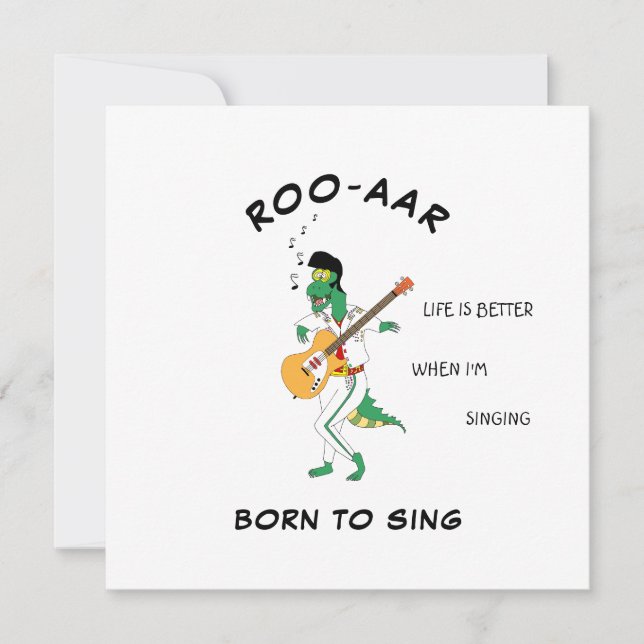 Cartão de Caneta Sonora Dino Singer Mascarado para (Frente)