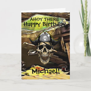 Cartão de canhão de navio de casco pirata