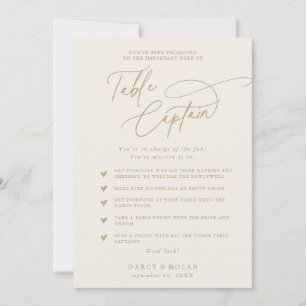 Cartão de Capitão de Mesa Elegante Charme Marfim D