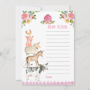 Cartão de cápsula de aniversário da fazenda Garota