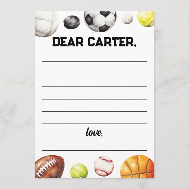 Cartão de Cápsula de Aniversário Desportivo de Ano (Frente)