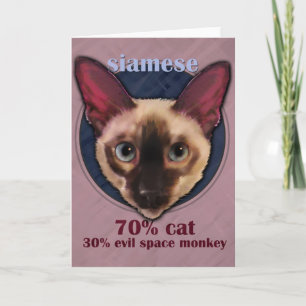 Cartão de cara do gato Siamese