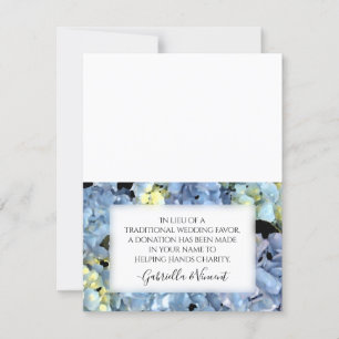 Cartão de Caridade de Casamento de Hydrangea Azul