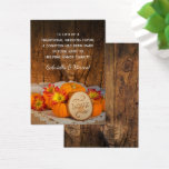 Cartão de Caridade de Casamento outono Rustic Pump<br><div class="desc">Pratique a gentileza de casamento quando arranja um cartão de doação de casamento no lugar dos seus convidados. O encantador Cartão de Caridade de Casamento outono Russo Pumpkins afirma que, em vez de um tradicional favor de casamento, foi feita uma doação em seu nome para caridade. Personalize o cartão adicionando...</div>