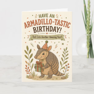 Cartão de Carro Armadillo-Tástico de Aniversário D
