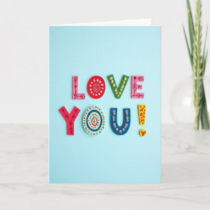 Cartão de Carta de Amor Colorido