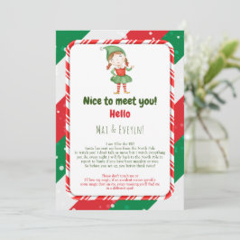 Cartão de Carta de Boas-Vindas de Elfo de Natal Me