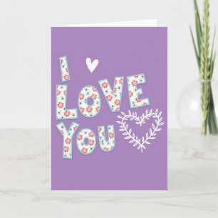 Cartão de Carta Floral Eu Te Amo