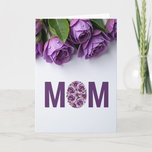 Cartão de Carta para a Mamãe Floral (Frente)
