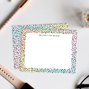Cartão de Carta Pessoal Pastel Rainbow Leopard