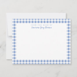 Cartão de Carta Pessoal Periwinkle Blue Gingham