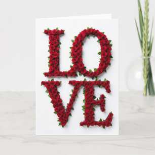 Cartão de Cartas de Amor de Rosa Simples