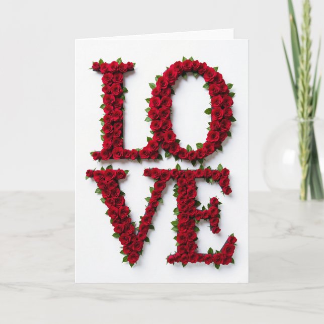 Cartão de Cartas de Amor de Rosa Simples (Frente)