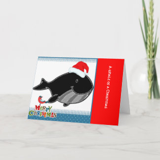 Cartão de cartões de natal bonito da baleia