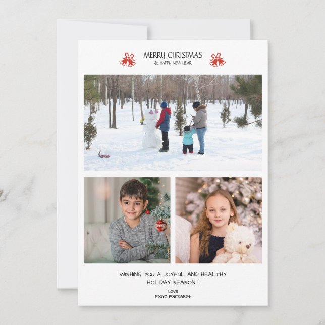 Cartão de Cartões de natal de Colagem de Fotografi (Frente)