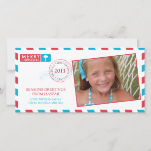 Cartão de Cartões de natal de correio aéreo tro