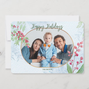 Cartão de Cartões de natal de Foto Red Berries