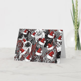 Cartão de Cartões de natal de gatos natalinos
