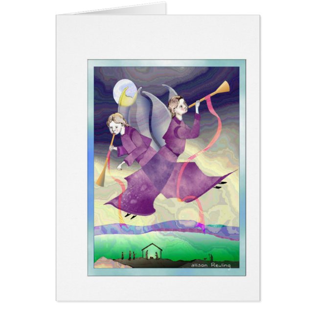 Cartão de Cartões de natal de Natal de Ângulos Cru (Frente)