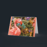 Cartão de Cartões de natal de Natal Flamingo Rosa<br><div class="desc">Um cartão de excelente para enviar a qualquer pessoa na sua lista.</div>