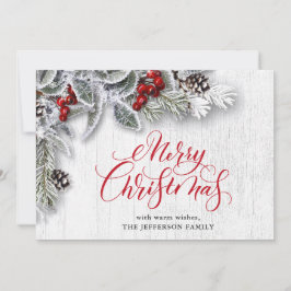 Cartão de Cartões de natal de Natal Holly Pine Rus