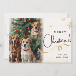Cartão de cartões de natal de natal para cães giro