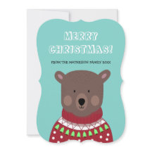 Cartão de Cartões de natal de Urso de Natal