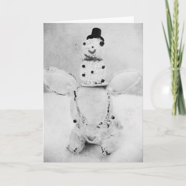 Cartão de cartões de natal do Natal com um boneco (Frente)